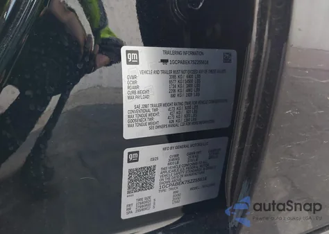 2025 Chevrolet Silverado 1500 2Wd Short Bed Custom from USA, damaged, VIN 1GCPABEK7SZ255616